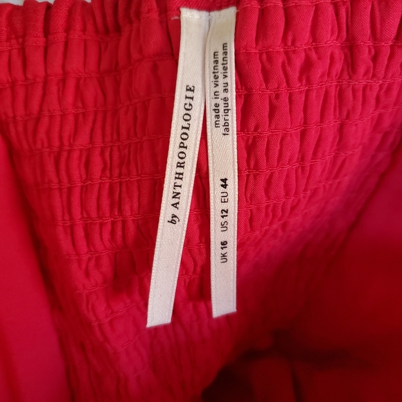 Anthropologie Red Strapless Midi Dress - Picture 5 of 6